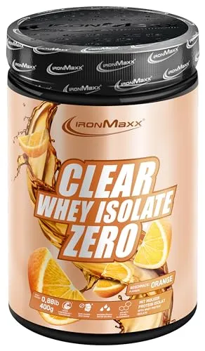 IronMaxx® Nutrition Clear Whey Isolate Zero Orange - Sportnahrung mit hochwertigem Molkeneiweißisolat, ideal für eine schnelle Erfrischung nach dem Training. Erfrischender Orangengeschmack ohne Zuckerzusatz.