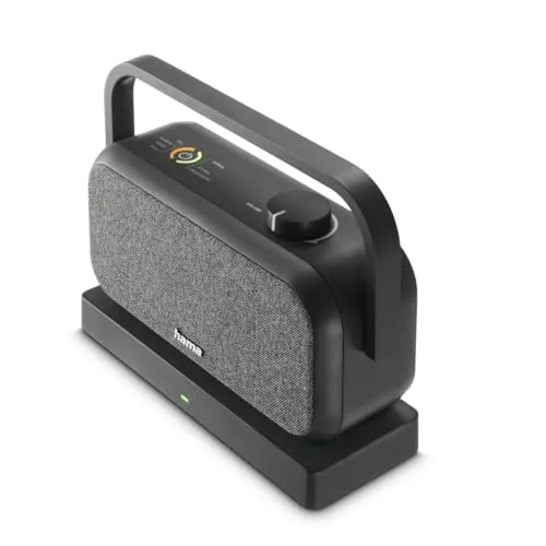 HAMA Lautsprecher für Fernseher, tragbar mit 2,4-GHz-Station + Bluetooth® - Sonstiges TV-Zubehör mit hervorragendem Stereo-Sound und rauschfreier Übertragung. Ideal für Film- und Musikgenuss, mit speziellen Modi für klare Dialoge.