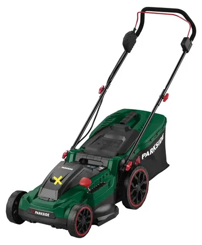 PARKSIDE® 40 V Akku-Rasenmäher PARM 41 A1 – ohne Akkus, ohne Ladegerät - Für Rasenflächen bis 800 m² geeignet. Mit bürstenlosem Motor für hohe Lebensdauer und ruhigen Betrieb. Zentrale 7-Stufen-Schnitthöheneinstellung und praktischer Mulch-Einsatz.