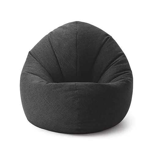 Lumaland Sitzsack Interior Line 300L - Bequeme Bean Bag Lounge im Leinenlook - Sitzsäcke für drinnen, 2-in-1-Design für flexibles Sitzen oder Liegen, mit angenehmer EPS-Perlen-Füllung für optimalen Komfort und Temperaturregulation.