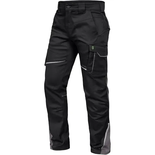 Leibwächter Flex-Line Stretch Arbeitshose schwarz-grau, Gr. 24 – Robuste Handwerker Hose mit Bewegungsfreiheit - HOCHWERTIGE ARBEITSBEKLEIDUNG – Diese strapazierfähige Hose bietet durch den atmungsaktiven Stretchstoff optimalen Tragekomfort. Mit durchdachten Taschen und Reflektoren für Sicherheit und Organisation im Arbeitsalltag.