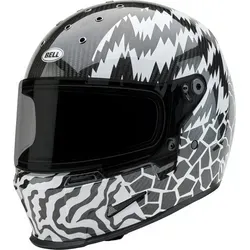 Bell Eliminator Carbon Deathspray Integralhelm - Schwarz/Weiß - L - Motorradhelm mit leichtem 6K Carbonfaser-Composite, hervorragender Belüftung und antibakterieller Innenauskleidung für optimalen Komfort und Sicherheit.