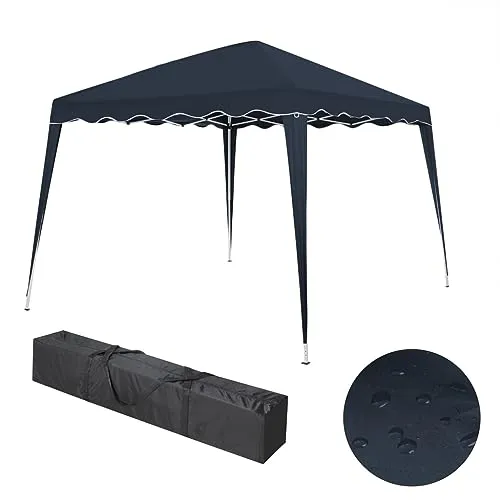 Faltbarer Pavillon 3x3m inkl. Tasche | wasserabweisend, UV 50+ Schutz | Pop Up Zelt, Faltpavillon Gartenzelt, Partyzelt, Capri | Klicksystem Metall-Gestänge (Blau)