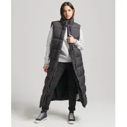 Superdry Damen Code SL Touchline Padded Gilet, Schwarz Raster, Größe 38 - Funktionsjacke für Damen, leicht und warm, ideal für sportliche Aktivitäten und den Alltag.