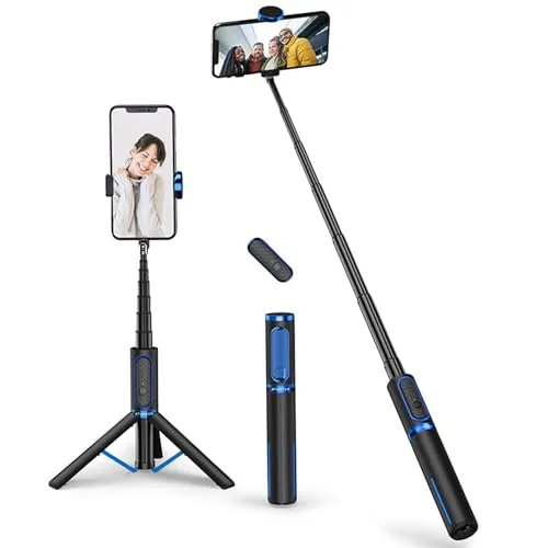 ATUMTEK Bluetooth Selfie-Stick Stativ 3 in 1 - Selfie-Stangen mit 360° drehbarem Halter und kabelloser Fernbedienung, ideal für perfekte Aufnahmen aus jedem Winkel und einfach zu transportieren.