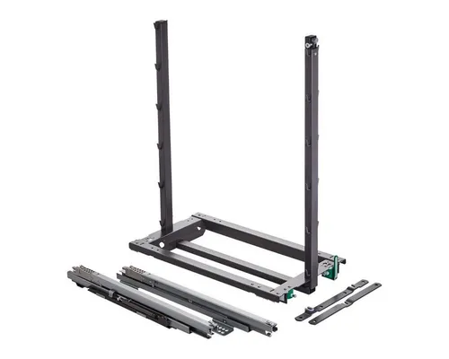 Kesseböhmer DISPENSA Junior III Anthrazit – Auszugsrahmen für 400 mm Korpusbreite - Innovativer Auszugsrahmen in Anthrazit für optimale Lebensmittelaufbewahrung. Werkzeuglose Montage mit ClickFixx-System und flexible Nutzung dank kompatiblem Zubehör.
