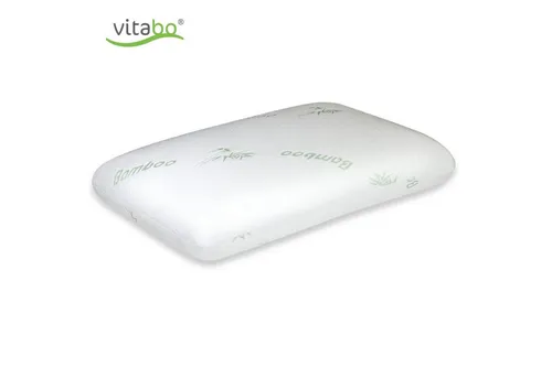 Vitabo Ergonomisches Nackenkissen - Kissen für Seitenschläfer mit stützendem Visco-Memory-Schaum und atmungsaktivem Bambus-Bezug für erholsamen Schlaf. Waschbar bei 40°.