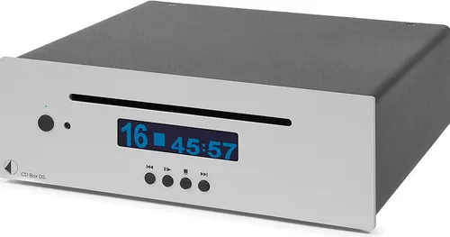 Pro-Ject CD Box DS CD-Player mit Fernbedienung - CD-Player & -Recorder, spielt CD, SACD und mehr ab, ideal für Hi-Fi Liebhaber mit hochwertigem Klang und Silber-Design.