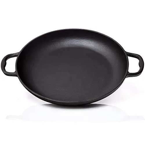BBQ Nerd Paellapfanne, Schwarz, 38 cm - Ideal für mediterrane Köstlichkeiten - Pfannen - Bereite authentische Paella für 6 Personen zu, mit gleichmäßiger Wärmeverteilung und einem einzigartigen Aroma dank der natürlichen Patina.