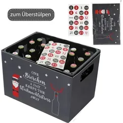 Männer Adventskalender für Bierkasten - Lustiger Geschenkidee - Kreativer Adventskalender für Männer zum Basteln mit 24 Zahlenstickern und einer Filz-Banderole. Einfach Lieblingsbier einfüllen und die Vorfreude genießen!