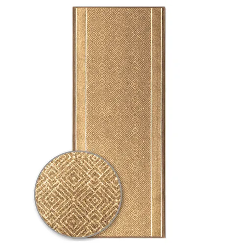 Karat homeliving Teppich-Läufer auf Maß Olymp Beige - Teppich-Läufer Olymp: Hochwertig verarbeitet und individuell anpassbar. Der elegante Rautendesign bringt Stil in jeden Raum und sorgt für eine gemütliche Atmosphäre.
