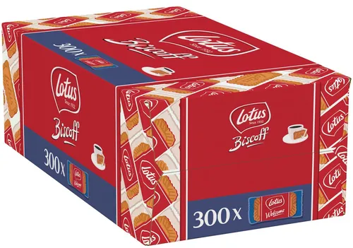 Lotus Karamellgebäck mit Welcome Aufdruck - Kekse einzeln verpackt - 300 Stück