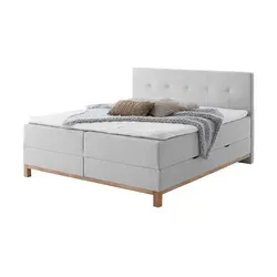 maison bleue Boxspringbett mit Bettkasten Catania ¦ grau ¦ Maße (cm): B: 182 H: 116