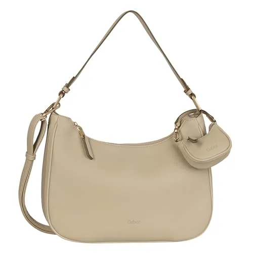 Gabor Devika Schultertasche M 34 cm beige - Handtasche in elegantem Design, bietet ausreichend Platz für Ihre Essentials und ist ideal für den Alltag.
