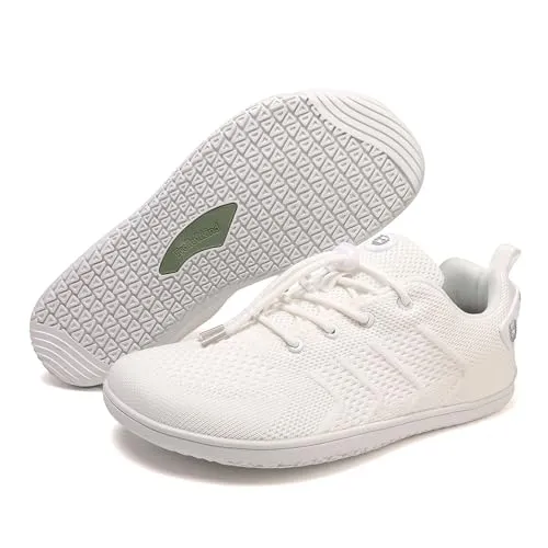 Freiluftkind Das Original Camino – Sportliche Sneaker Barfußschuhe (Weiß/Gr. 47) - Stylische Barfußschuhe für maximale Bewegungsfreiheit. Ideal für Alltag und Sport, mit atmungsaktiver Webstruktur für angenehme Kühlung und schneller Anziehhilfe.
