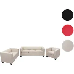 Mendler 3-2-1 Sofagarnitur Lille aus Leder – Bequeme Couchgarnitur - Moderne Wohnzimmergarnitur mit elegantem Design, ideal für entspannte Stunden. Hochwertige Polsterung und geprüfte Qualität sorgen für Komfort und Stabilität.