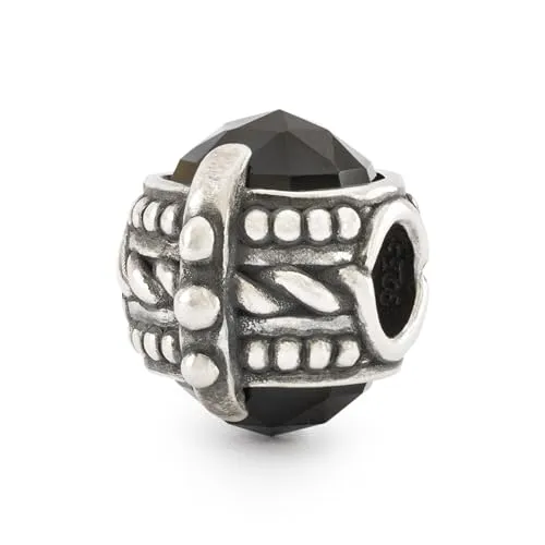 Trollbeads Herbst Kollektion Pfad des Glücks 2024 - Handgefertigter Edelsteinbead - Bead Charms für Damen, einzigartiger schwarzer Onyx für Stärke und positive Energie.