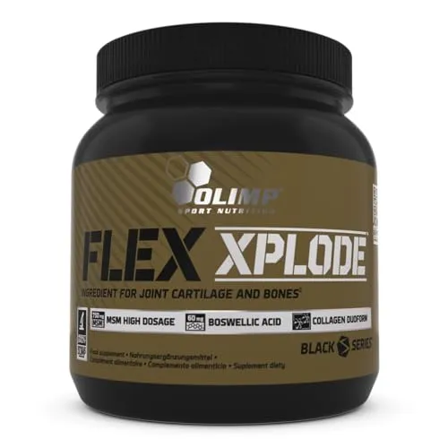 OLIMP SPORT NUTRITION Olimp Flex Xplode Kollagen Pulver - Optimale Unterstützung für Knochen & Gelenke - Molkenproteine mit Typ I & II Kollagen, angereichert mit Vitamin C und 5 Mineralien für gesunde Gelenke und Knochen. Ideal für aktive Personen, einfach in Wasser auflösen und genießen.
