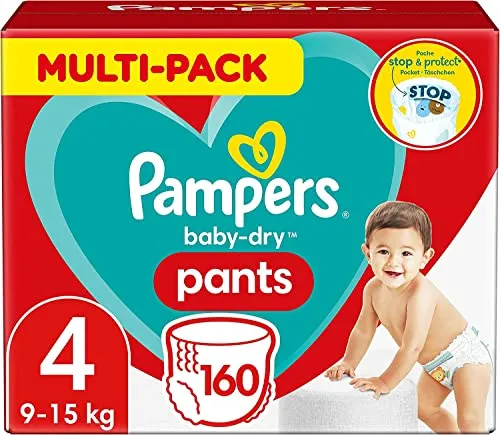 Pampers Baby Dry Pants Größe 4 Maxi 8-14 kg Monatsbox, 160 Stück