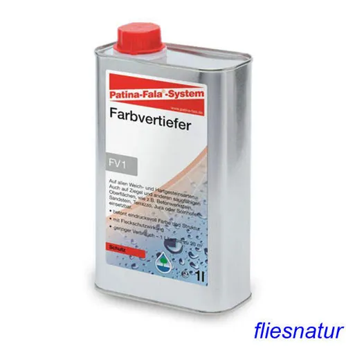 Patina Fala Farbvertiefer 1L - Fleckschutz für Naturstein - Flüssigreiniger für Marmor, Granit und Cotto mit spezieller Fleckschutzwirkung, ideal für langanhaltende Farbtiefe und Schutz.