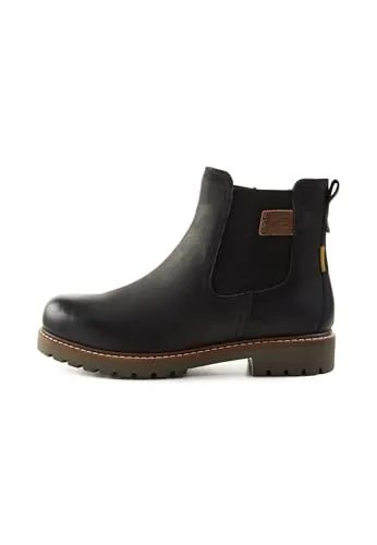 Stiefelette CAMEL ACTIVE - Damen Leder Stiefelette in Schwarz, Gr. 39 - Wanderschuhe mit weichem Warmfutter für Komfort an kalten Tagen. Elastische Einsätze und Reißverschluss ermöglichen einfaches An- und Ausziehen. Ideal für Alltag und Freizeit.