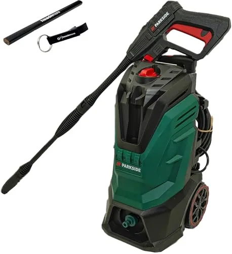 PARKSIDE Hochdruckreiniger PHD 135 – 1800 W, 135 bar, 420 l/h mit Zubehör - Leistungsstarker Hochdruckreiniger für effektive Reinigung von Fahrzeugen und Terrassen. Ergonomisches Design, umfangreiches Zubehör und praktischer 7 m Hochdruckschlauch sorgen für komfortable Handhabung.