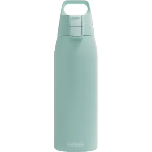 SIGG - Edelstahl Trinkflasche - Shield ONE Milky Blue - Für Kohlensäurehaltige Getränke Geeignet - Auslaufsicher - Federleicht - BPA-frei - Outdoor & Fitness - Blau - 1L