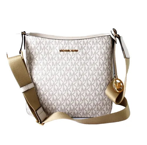 MICHAEL KORS JET SET TRAVEL Umhängetasche creme vanilla - Elegante Damen Umhängetasche mit goldfarbenem Reißverschluss und praktischen Fächern. Ideal für stilbewusste Frauen, die Funktionalität und Design schätzen.