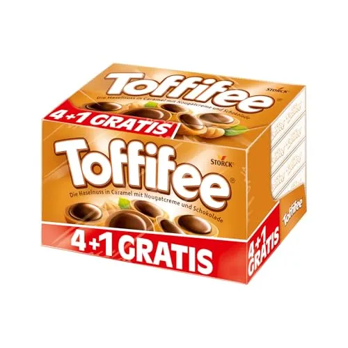 Toffifee 4 + 1 Extra – 1 x 625 g – Haselnuss in Karamell mit Nougatcreme und Schokolade – ideal zum gemeinsamen Naschen und Teilen
