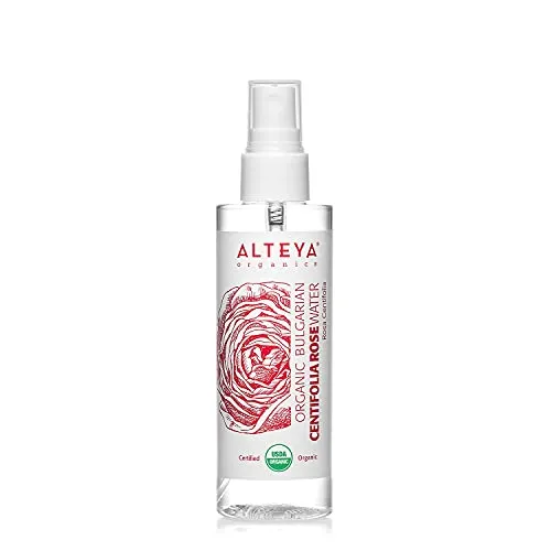 Alteya Bio Rosenwasser aus Centifolia Rosen Spray 100 ml, 100% USDA zertifiziert, Feuchtigkeitsspendendes Gesichtswasser, ohne Alkohol, Naturrein, Für Alle Hauttypen geeignet, Vegan