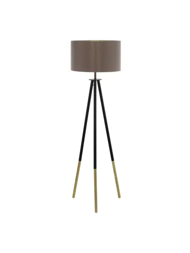 EGLO BIDFORD Stehleuchte Cappuccino - Elegante Stehleuchte mit stabilen braunen Fuß und goldenem Schirm. Ideal für gemütliche Lichtakzente in Wohnzimmer, Leseecken oder Schlafzimmer.