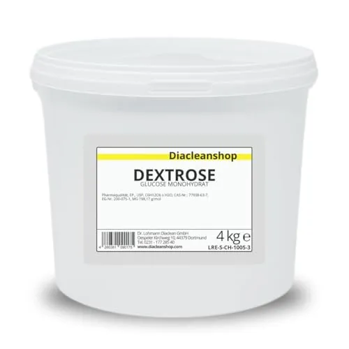 Dextrose 4kg – Glucose Monohydrat - Traubenzucker Pulver – Lebensmittelqualität