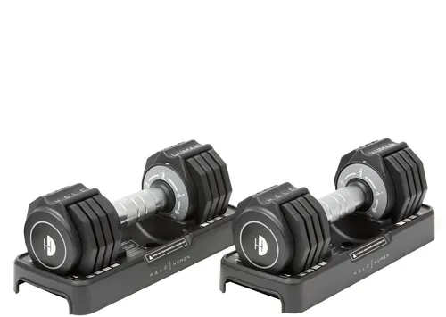 Half Human Hantel-Set 2x5 kg - Verstellbare Kurzhanteln - Hanteln & Gewichte - Verstellbares Hantel-Set mit sechseckiger Form, ideal für intensives Training und platzsparend mit Ablagefach.