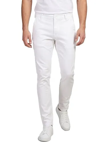 Rock Creek Herren Designer Chino Hose Regular Slim RC-390 in Weiß W30 L30 - Elegante Herren Chinohose mit Regular Fit für optimalen Tragekomfort. Aus weichem Material, ausgestattet mit praktischen Taschen und stilvollem Design – ideal für jeden Anlass.