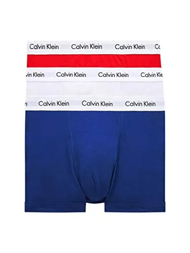 Calvin Klein Underwear Trunks 3er-Pack in Rot, Größe XS - Herrenunterhosen aus Baumwoll-Elasthan-Mix, eng anliegend mit elastischem Logo-Bund für optimalen Tragekomfort und perfekte Passform.