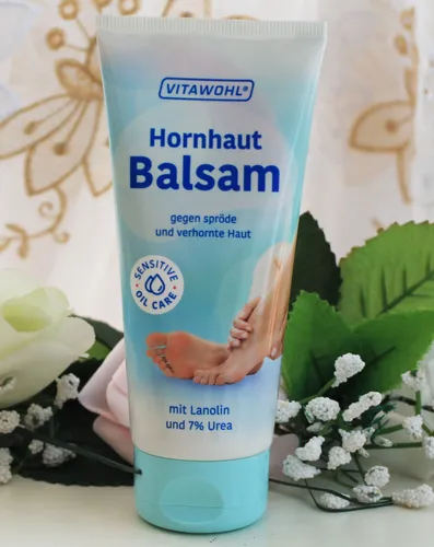 100ml VITAWOHL Hornhaut Balsam Harnstoff 7% Urea Lanolin Pflege für Fersen Füße