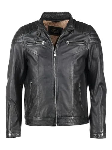 JCC Lederjacke 51167 Anthrazit 50 - Stylische JCC Lederjacke in Anthrazit mit praktischen Seitentaschen und Druckknöpfen an den Ärmeln. Ideal für einen modischen Look in jeder Jahreszeit.