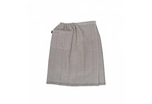 Jokipiin Laituri Kilt 70 x 145 cm – Finnischer Saunakilt für Herren in Natural/Black - Hochwertiger Saunakilt aus Leinen-Baumwolle, ideal für Sauna und Wellness. Der verstellbare Klettverschluss sorgt für optimalen Sitz. Zeitloses Design und hohe Saugfähigkeit garantieren besten Komfort.