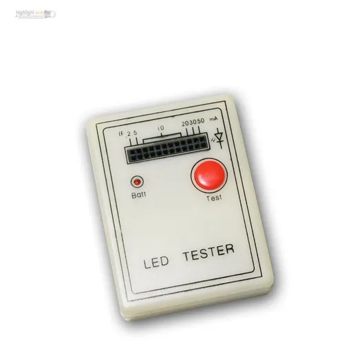 LED Tester für 12 LEDs, Funktionen Helligkeit und Polarität, inkl. 9V Batterie