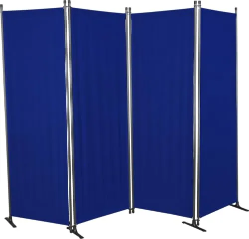 Angerer Paravent 4-tlg. Swingtex Blau - Paravent für drinnen und draußen, klappbar und leicht (6 kg) – ideal zur Raumtrennung und als stylisches Deko-Element.