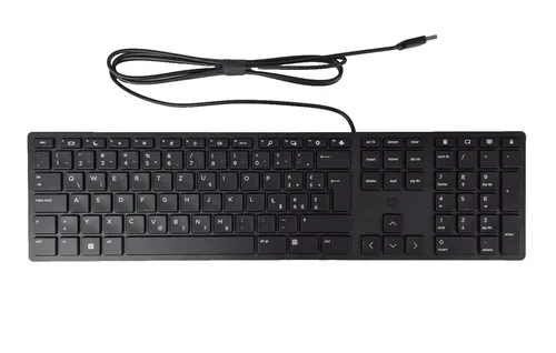 HP Wired Desktop 320K Tastatur - Kabelgebunden, Schwarz, QWERTZ Polnisch - Robuste kabelgebundene Tastatur in Schwarz mit QWERTZ-Layout. Ideal für den täglichen Einsatz, bietet sie eine komfortable Tipp-Erfahrung.