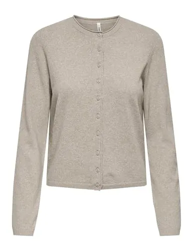 ONLY Cardigan in Beige - XS - Eleganter Cardigan mit Rundhalsausschnitt und Knopfleiste. Der gerade Schnitt und das einfarbige Design machen ihn zum perfekten Begleiter für jeden Anlass. Hergestellt aus 50% recyceltem Polyester, ideal für stilbewusste Käufer.