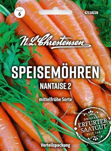Möhren Samen Nantaise 2-30g Möhren Saatgut Marktgärtner für 80-100m - Karotten Samen Süß Vitaminreich für Garten Hochbeet - Samenfeste Karotten Saatgut Früh Mittelfrüh - Möhrensamen Daucus carota