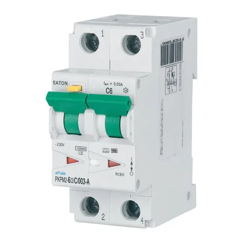 Eaton FI/LS-Schalter PKPM2-6/2/C/003-A Leitungsschutzschalter 111638 - Eaton FI/LS-Schalter 6A, 30mA, für sicheren Schutz Ihrer elektrischen Installationen. Kompakt und zuverlässig, ideal für den professionellen Einsatz.
