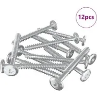 vidaXL Holzschrauben 12 Stk Silber M6 x 70 mm Stahl 864389