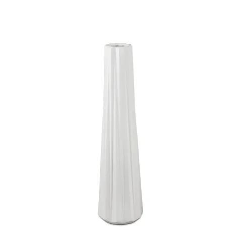 Bodenvase MATTWEISS - 55 cm hohe Keramikvase von Formano - Elegante, moderne Dekovase aus mattweißer Keramik mit einzigartigem Reliefdesign, ideal für stilvolle Wohnräume.
