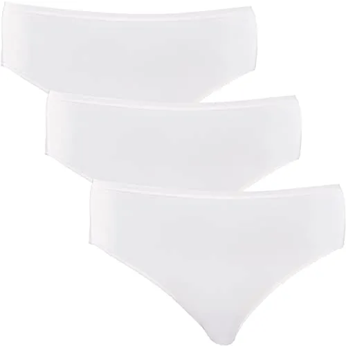 Schiesser Damen, Slip Baumwolle Stretch Essentials Unterwäsche, Weiß_145425, 42