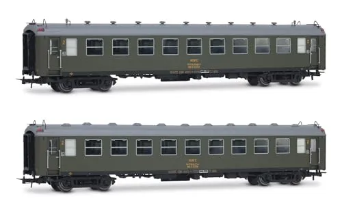 Electrotren HE4038 RENFE, Zweiteiliger Triebzug mit 5000 Wagen, BB4 2. Klasse, mit Alten Blasebälgen, olivgrüne Lackierung, Epoche IV, grün