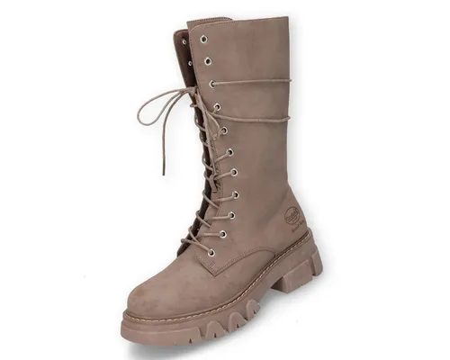 Dockers by Gerli Damen Stiefel Beige EU 37 - Wanderschuhe mit robustem Kunstleder-Obermaterial, seitlichem Reißverschluss für einfachen Einstieg und starker Kunststoffsohle für optimalen Halt.