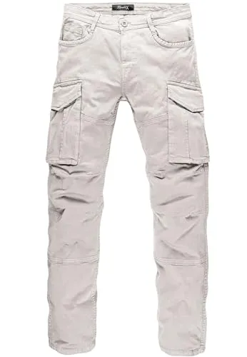 REPUBLIX Herren Cargohose Cargo Jogger Chino Hose Jeans R7023 Hellgrau W32